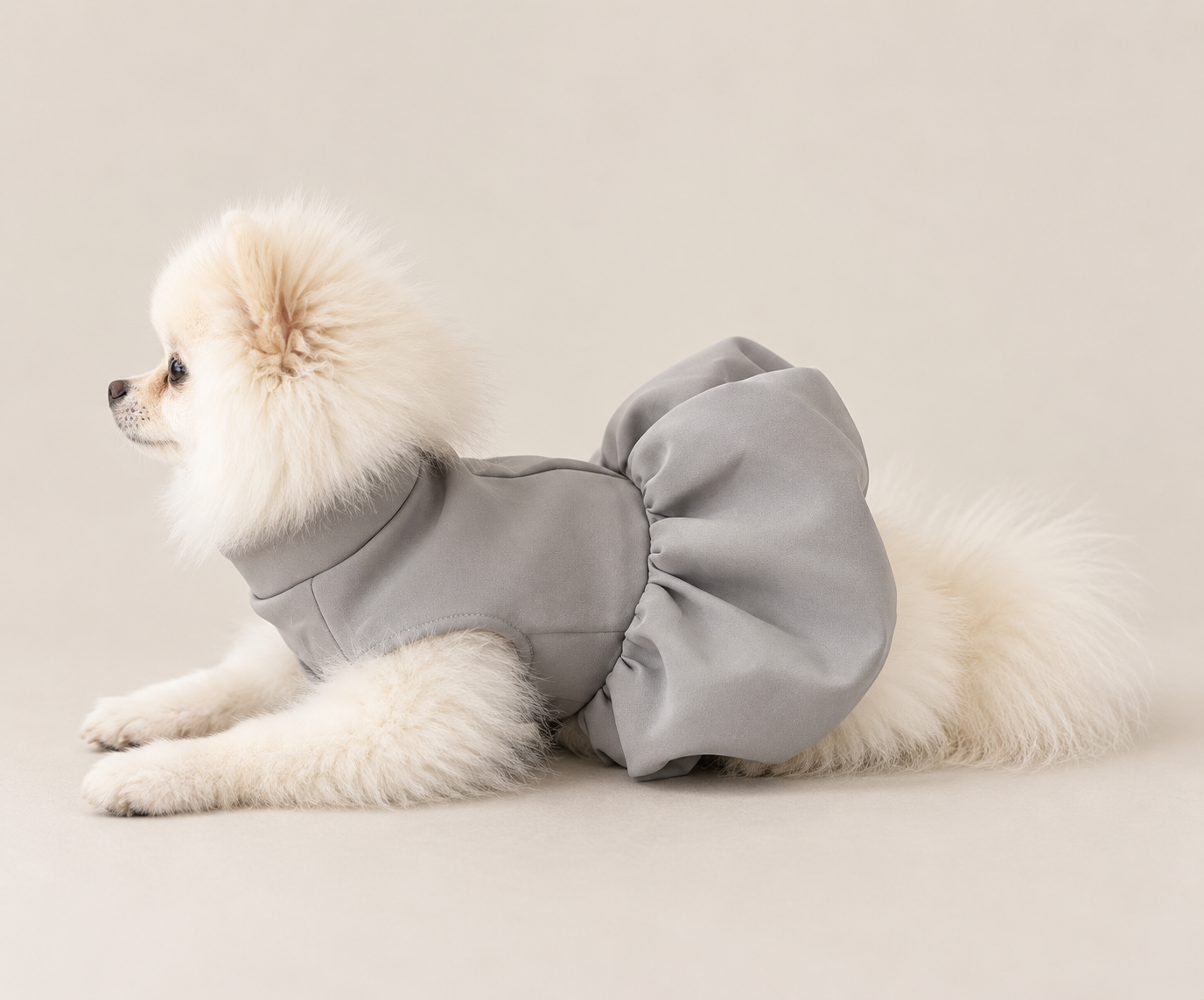 The Hampstead Mist, a grey dress for dogs